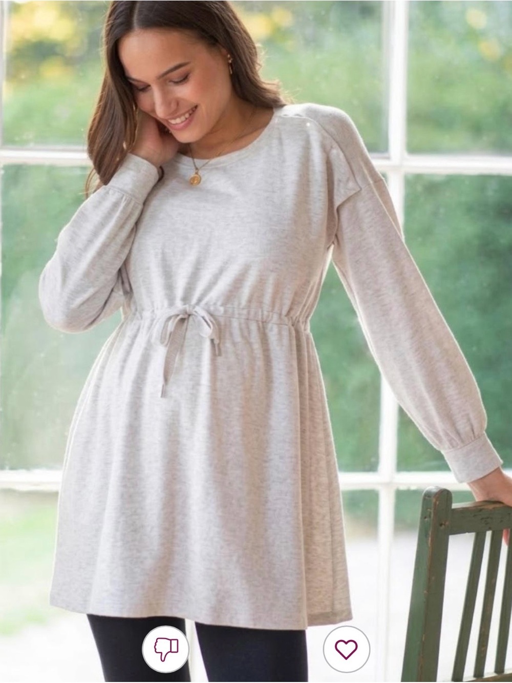 NWT Seraphine Cassidy XL gray tunic blouse top maternity pregnancy neutral fall